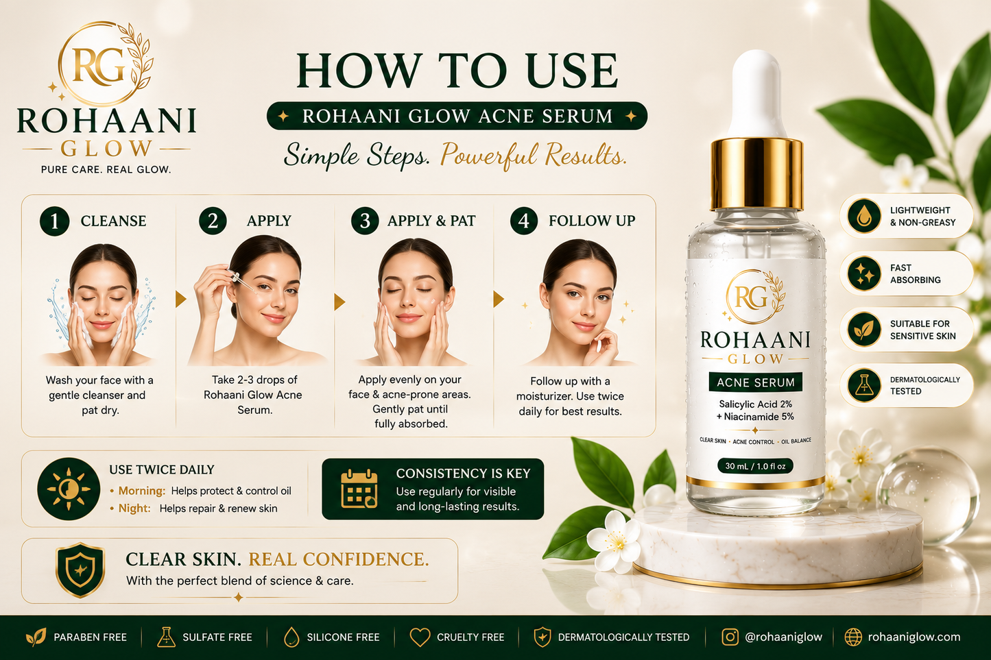 ✨ Rohaani Glow Advanced Acne Serum